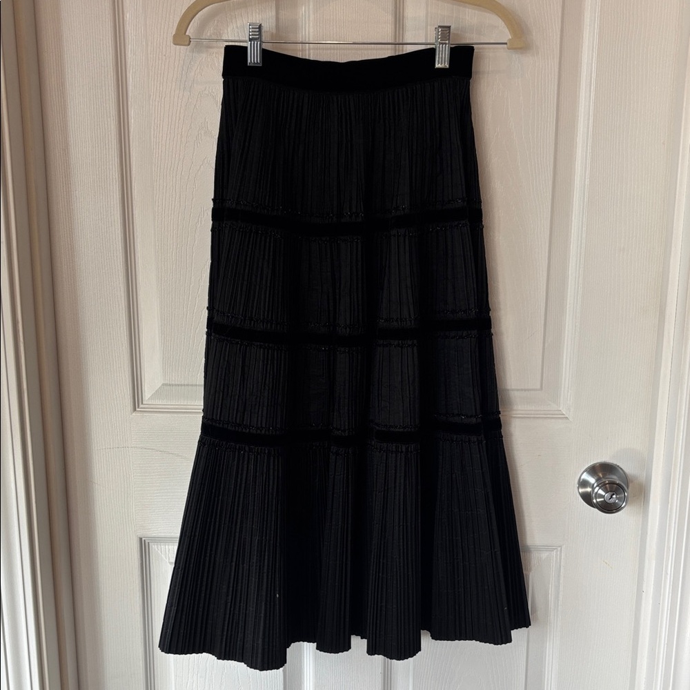 Vintage Smart Set Black Tiered A-Line Skirt
